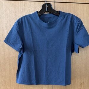 KNIX Boxy Relaxed Short Sleeve Cropped Top Blue Color Womens size SMALL